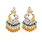 Oversized / Big Indian Jhumka Earrings for Women - Indian Peacock Earrings Ethnic Chandbali Jhumki Kundan & Faux Pearl Beaded Bollywood Style Dangle Earring